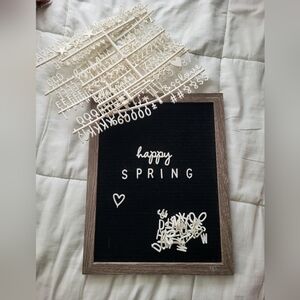 Black Felt Letter Board with Wooden Frame